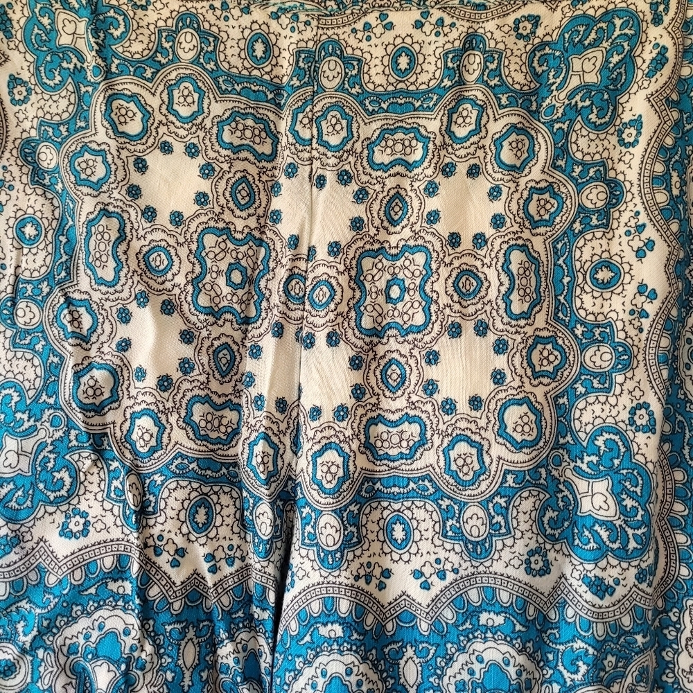 Anthropologie Feather Bone Blue Talese Wide Leg Ankle Crop Pants Size 2 - Picture 4 of 7